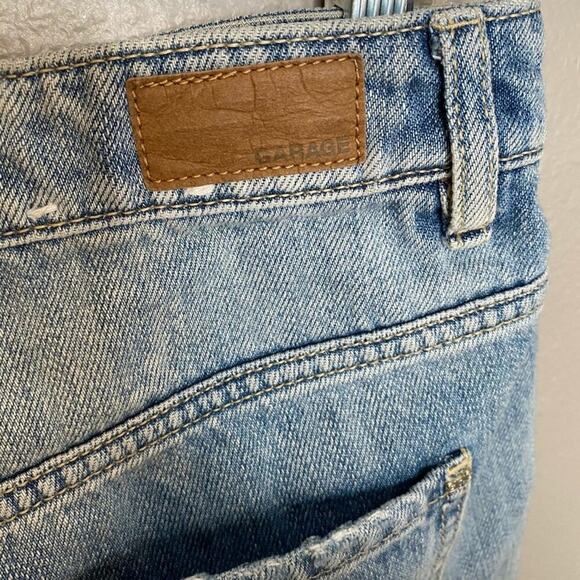 Garage Festival Floral Distressed Denim Jean Shorts Sz 1 - Picture 5 of 8